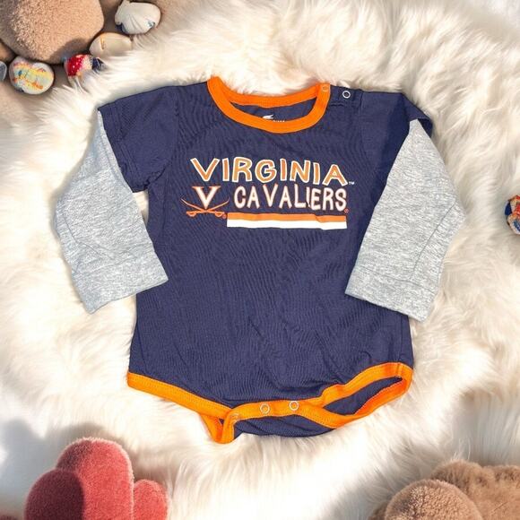 Virginia Cavaliers Baby Infant 6-12M Hoos 1 Piece Orange Bodysuit Shower Gift - Picture 8 of 10